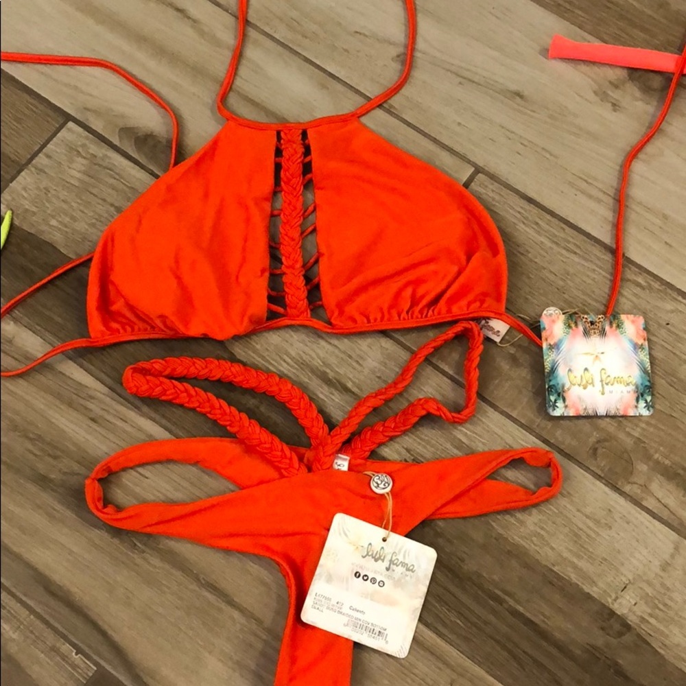 Luli Fama Sandy  buns bikini kiss the wave orange